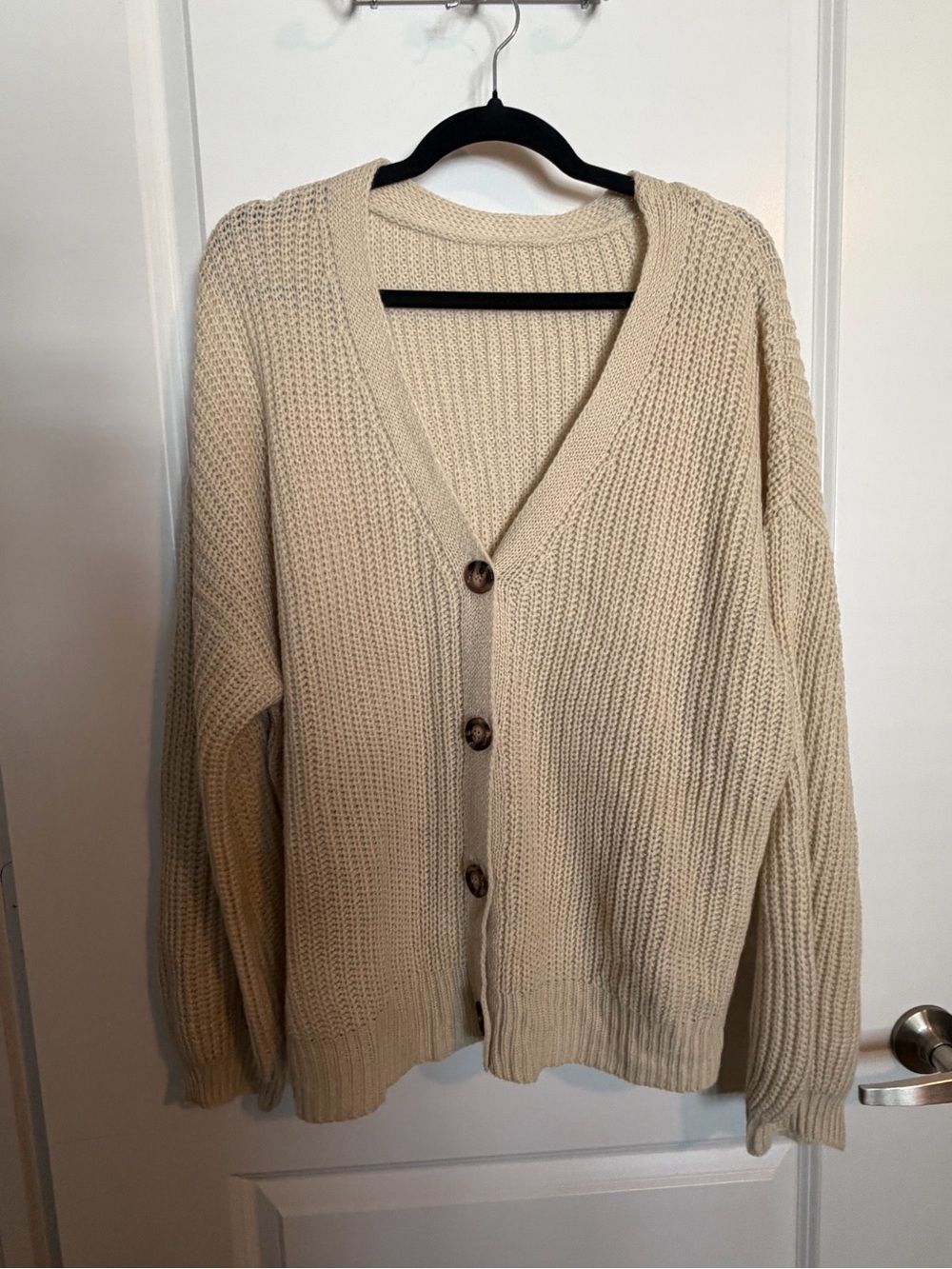 SHEIN Chunky Knit Women’s Cardigan Tan Fall Size 2XL - EUC